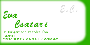 eva csatari business card